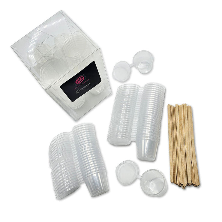 Paint Mixing Pots with Lids & Stirrers (25ml)